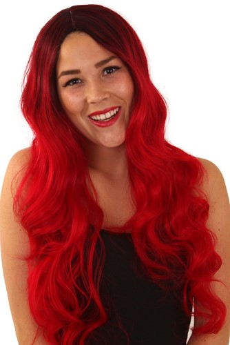 Pruik Faye rood lang haar