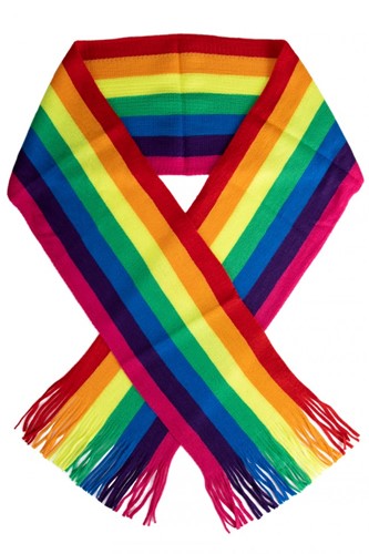 Sjaal regenboog gebreid